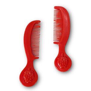 Vintage 1980s Strawberry Shortcake Red Berry Hair Combs By Kenner - Set Of 2